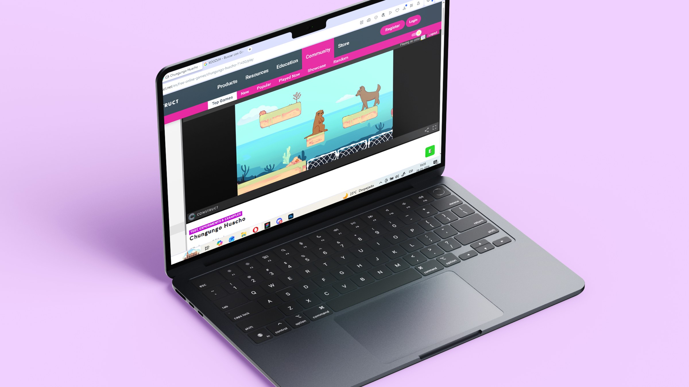 Demo del juego educativo del chungungo en Construct 3.