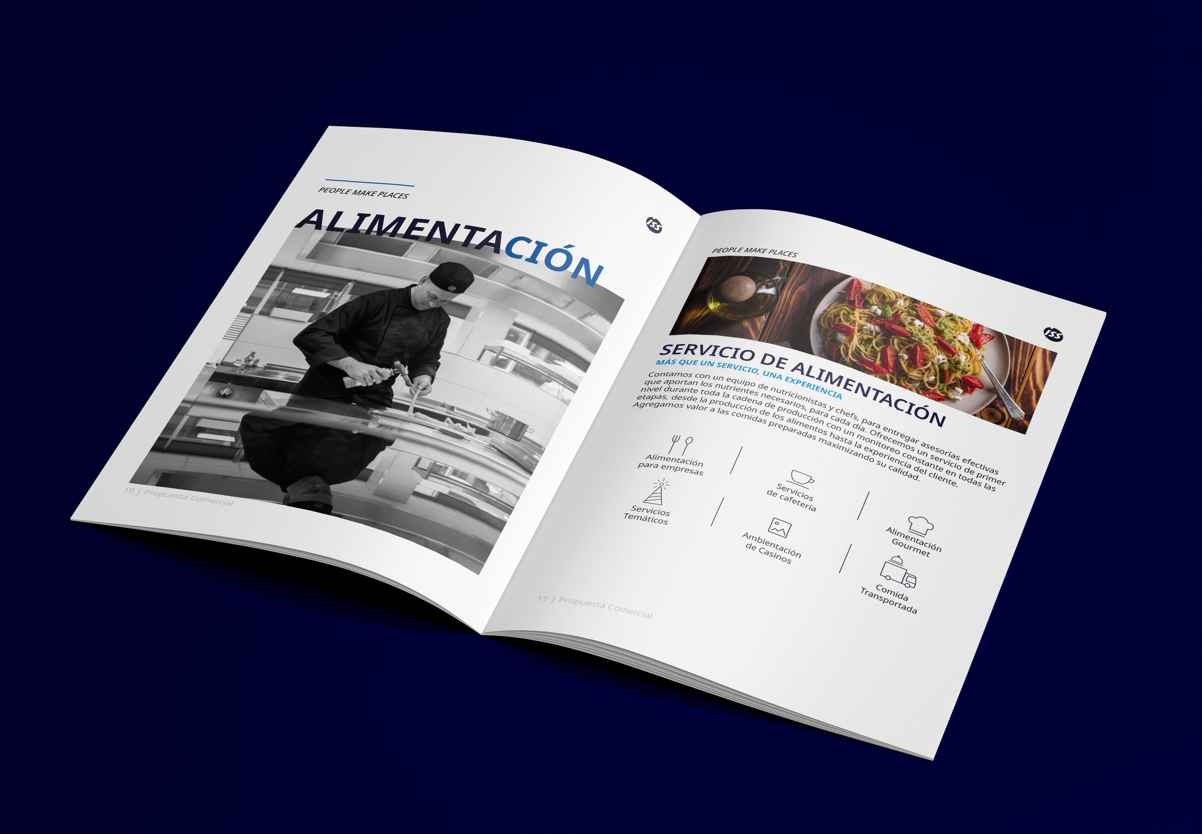 Interior del brochure comercial ISS.