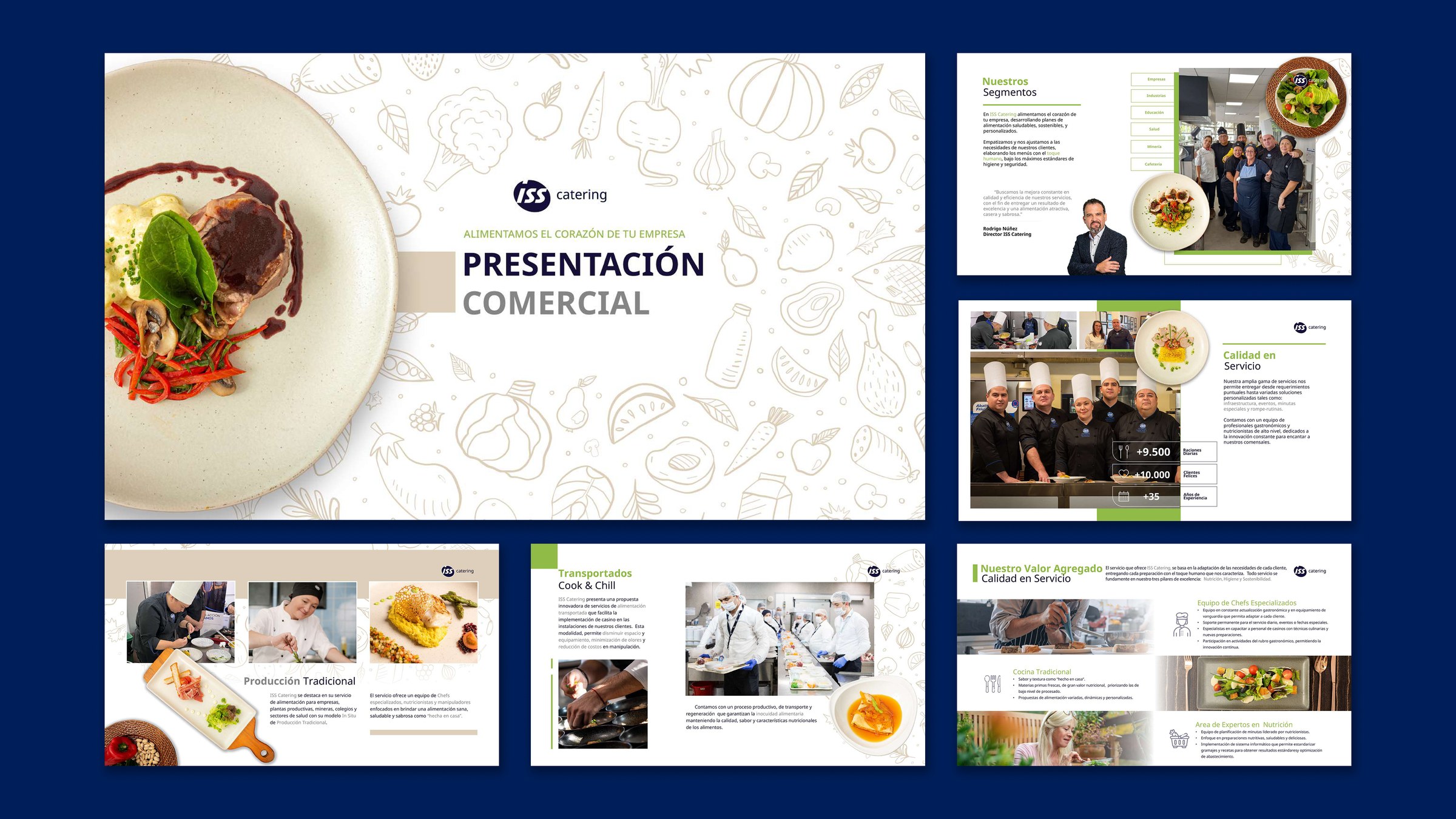 Pieza del brochure de catering ISS.