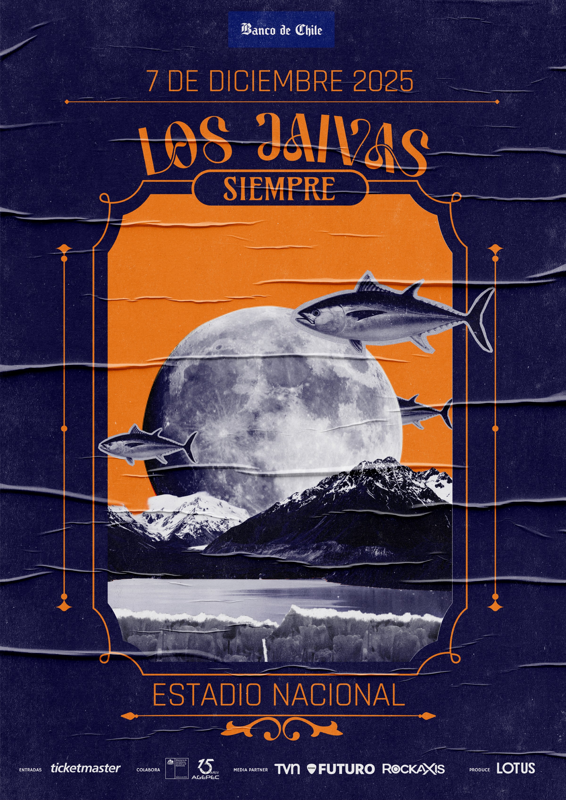 Afiche Los Jaivas Siempre en Estadio Nacional.